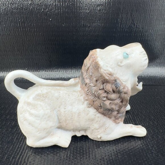Antique Ceramic Lion Ashtray Creamer Porcelain Figurine Decor Blue Eyes VTG - Picture 11 of 12